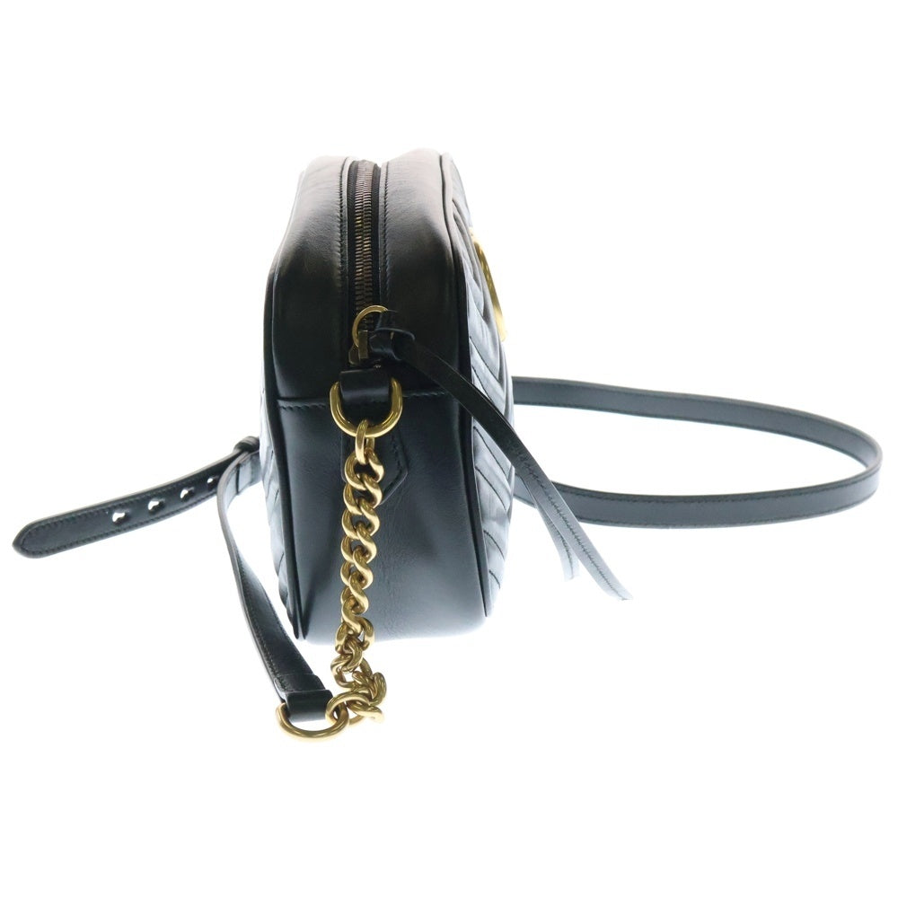GUCCI(グッチ) GGマーモント ショルダーバッグ チェーンバッグ ブラック ゴールド金具 447632