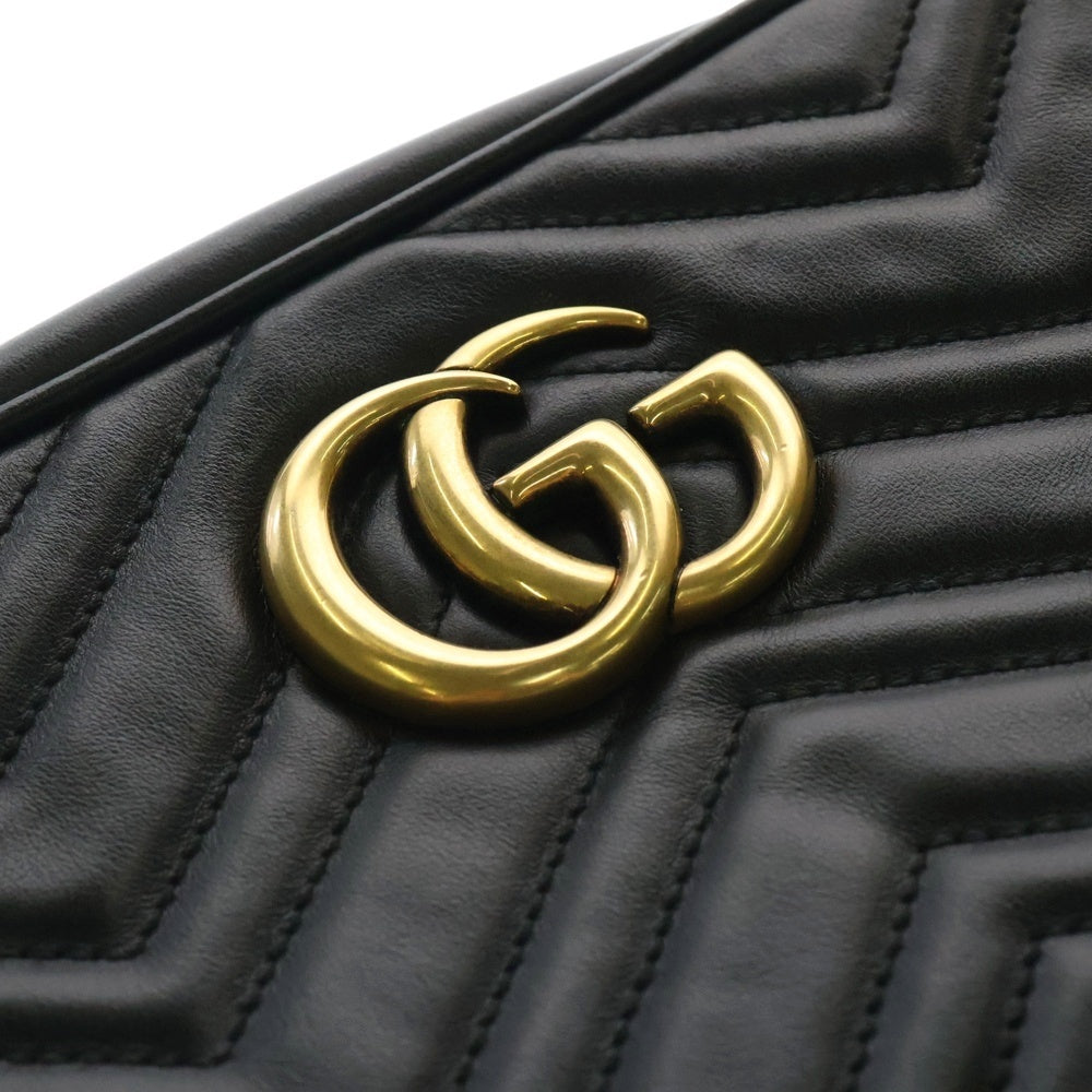 GUCCI(グッチ) GGマーモント ショルダーバッグ チェーンバッグ ブラック ゴールド金具 447632