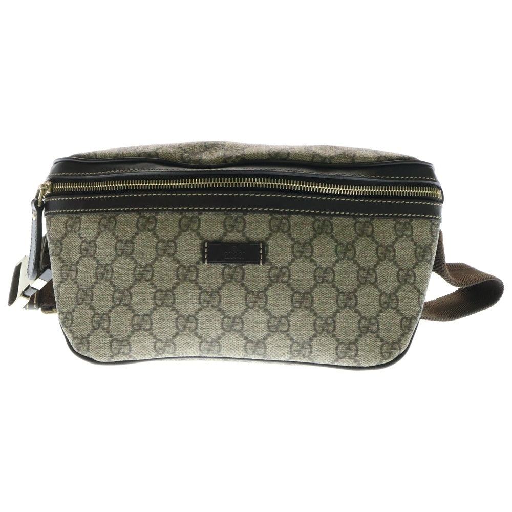 GUCCI(グッチ) GGスプリーム ウェストバッグ ボディバッグ ショルダーバッグ ブラウン×ベージュ ゴールド金具 233269
