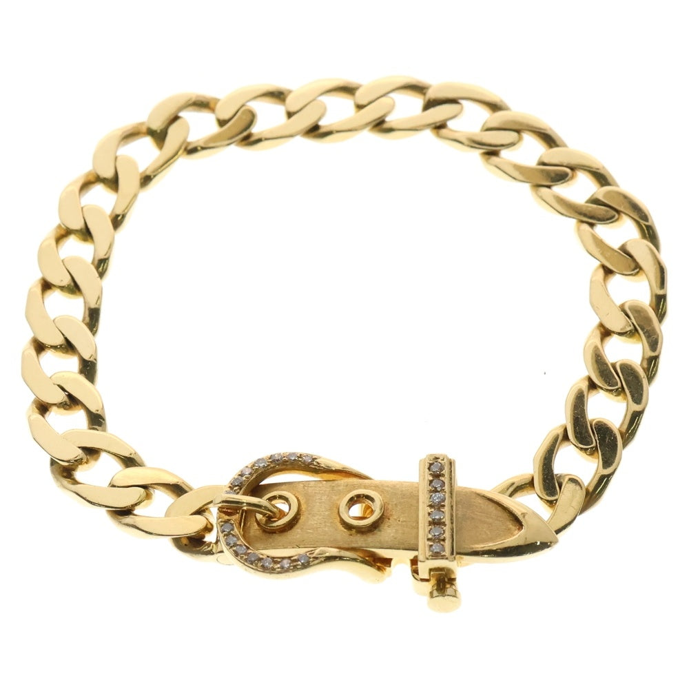 HERMES(エルメス) Boucle Sellier PM ブックルセリエPM ダイヤ チェーンブレスレット K18YG イエローゴールド