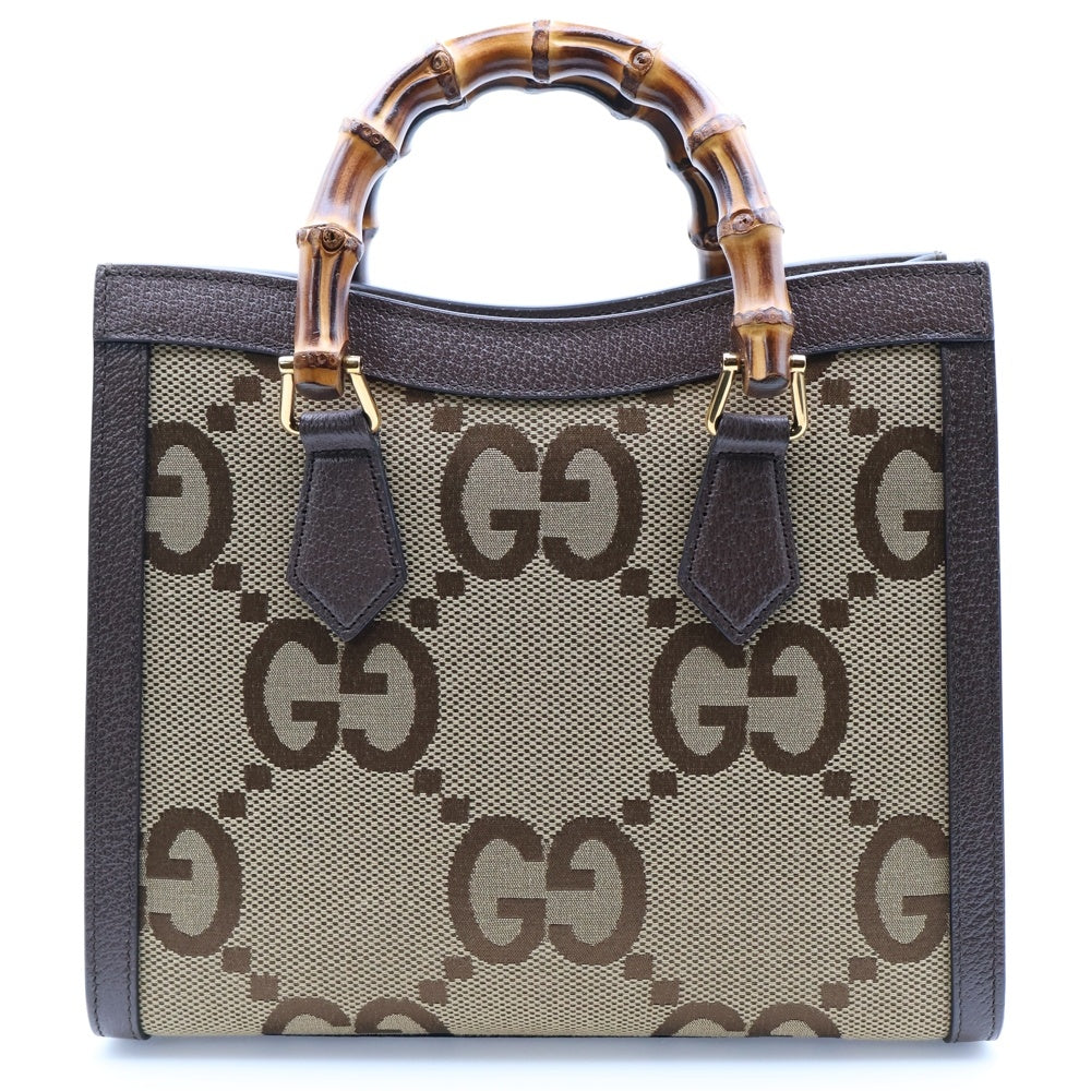 GUCCI(グッチ) ダイアナ バンブー GGキャンバス レザー 2WAY ハンド ショルダーバッグ ゴールド金具 ブラウン 660195