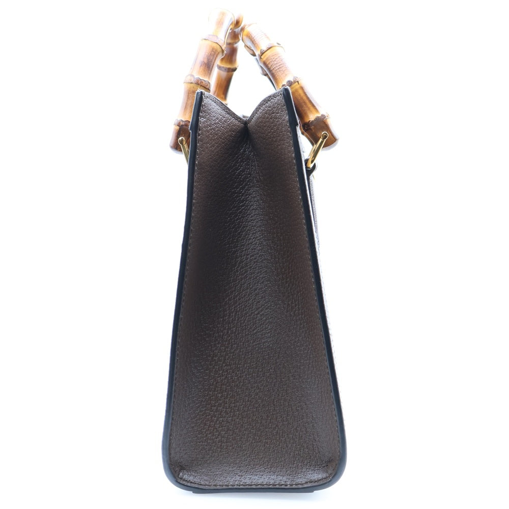 GUCCI(グッチ) ダイアナ バンブー GGキャンバス レザー 2WAY ハンド ショルダーバッグ ゴールド金具 ブラウン 660195