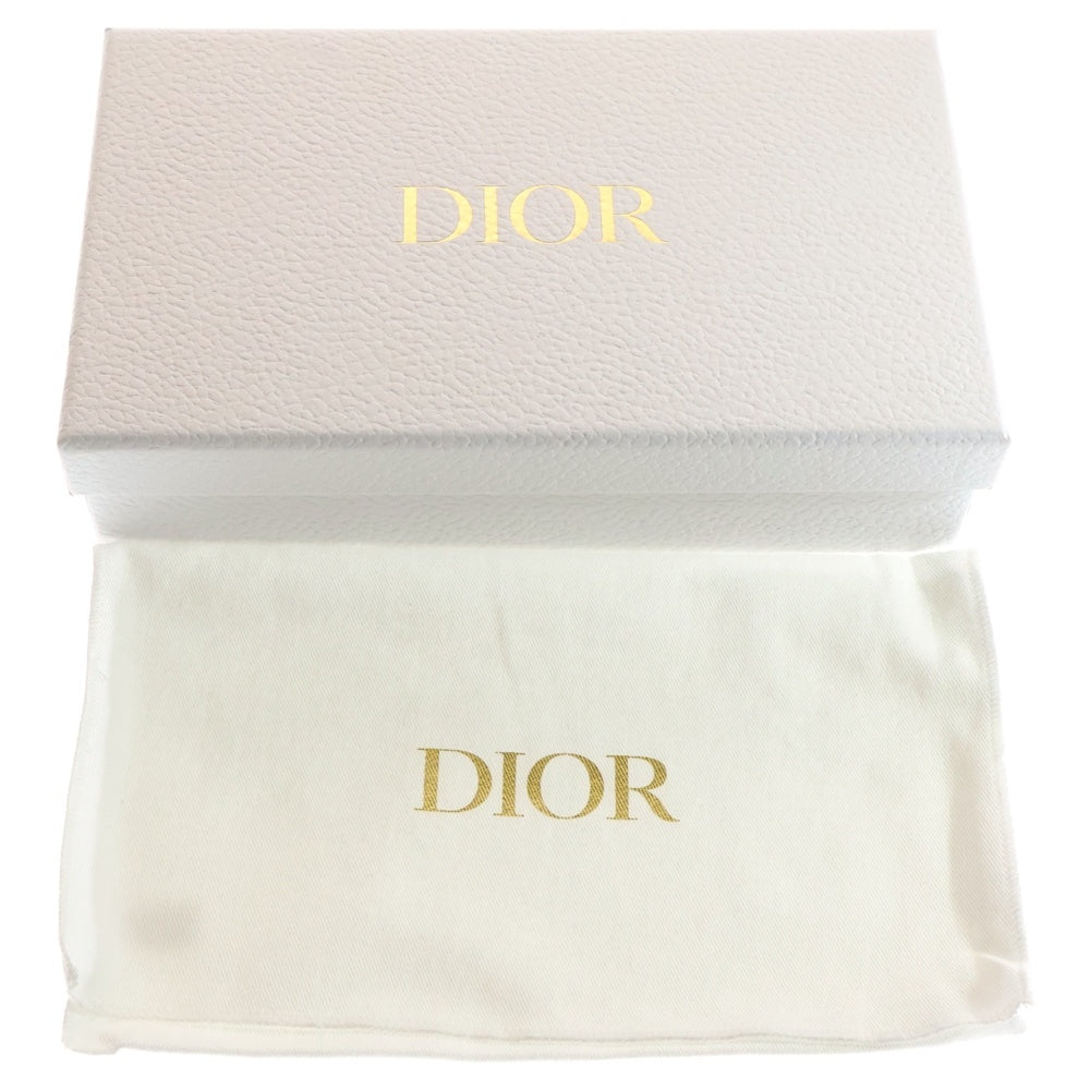 Christian Dior(クリスチャンディオール) サドル 長財布 三つ折り財布 ロングウォレット カードケース ゴールド金具 ピンク レザー
