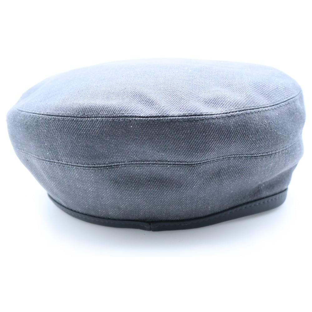 HERMES(エルメス) ベレー帽 ハンチング帽 帽子 グレー キャンバス×レザー 57