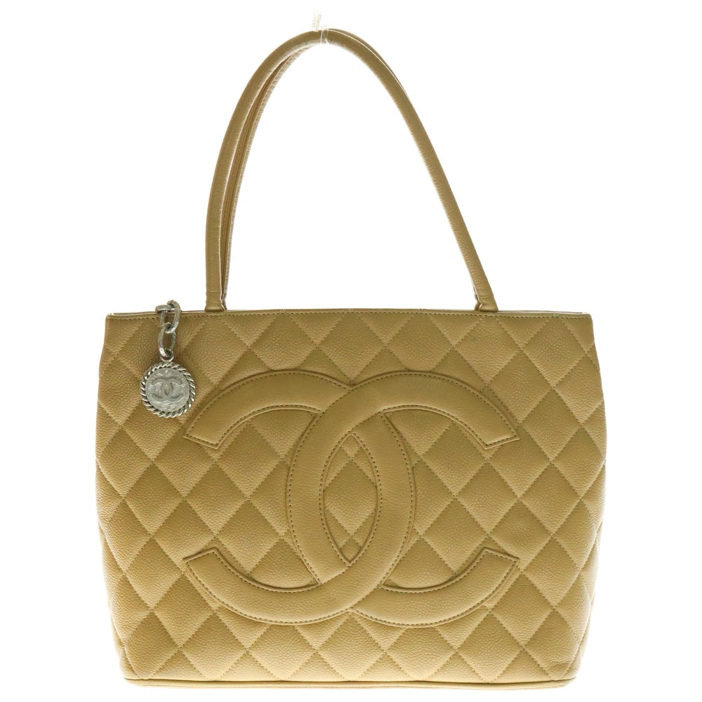 CHANEL(シャネル) ココマーク キャビアスキン 復刻トートバッグ ハンドバッグ ベージュ レディース