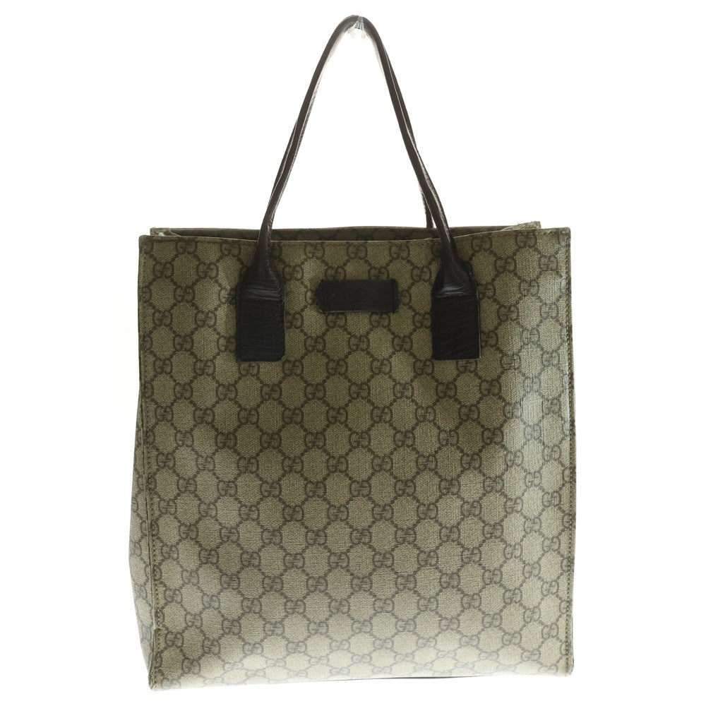 GUCCI(グッチ) GGスプリームキャンバス ハンドバッグ トートバッグ レザー×PVC ベージュ×ブラウン 91249
