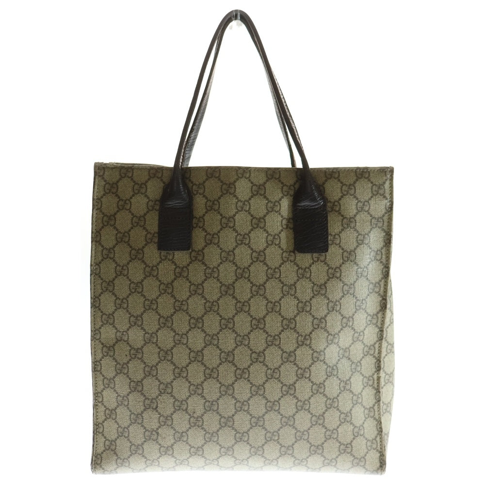 GUCCI(グッチ) GGスプリームキャンバス ハンドバッグ トートバッグ レザー×PVC ベージュ×ブラウン 91249