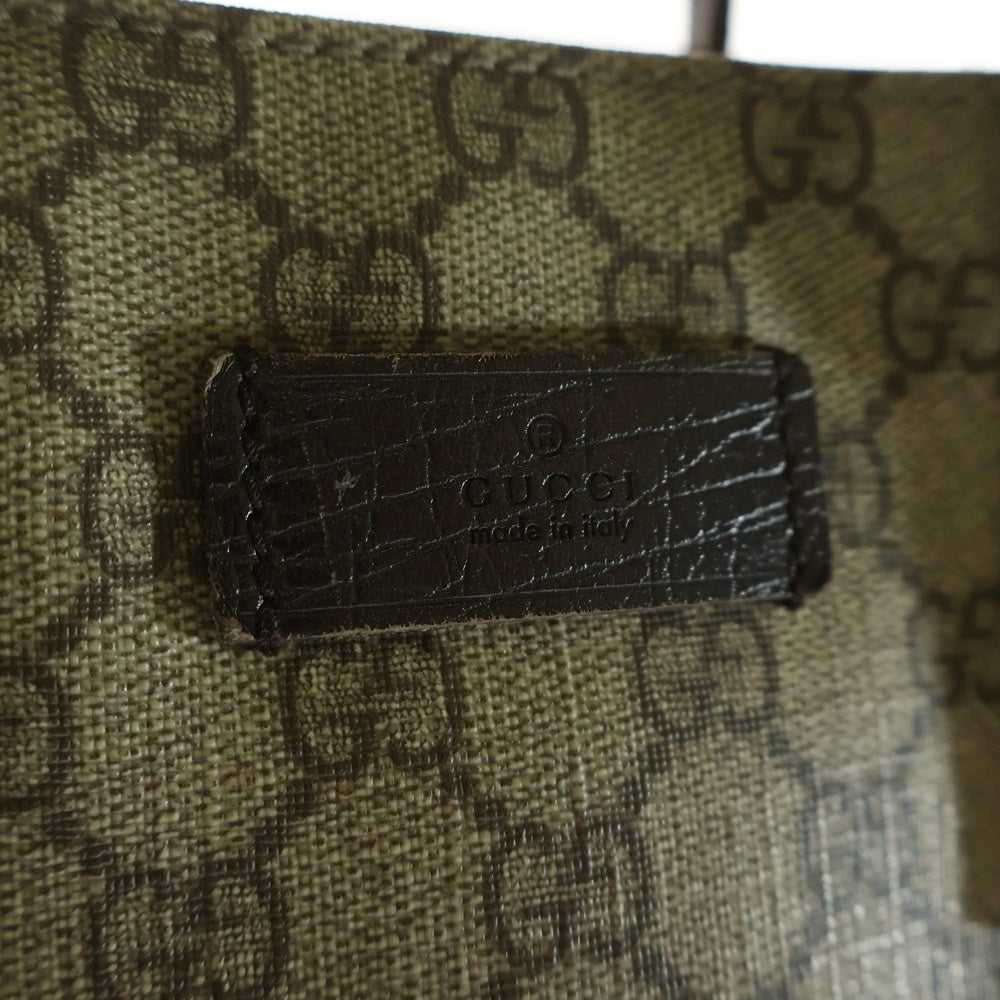 GUCCI(グッチ) GGスプリームキャンバス ハンドバッグ トートバッグ レザー×PVC ベージュ×ブラウン 91249