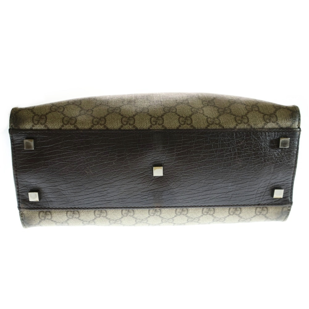 GUCCI(グッチ) GGスプリームキャンバス ハンドバッグ トートバッグ レザー×PVC ベージュ×ブラウン 91249