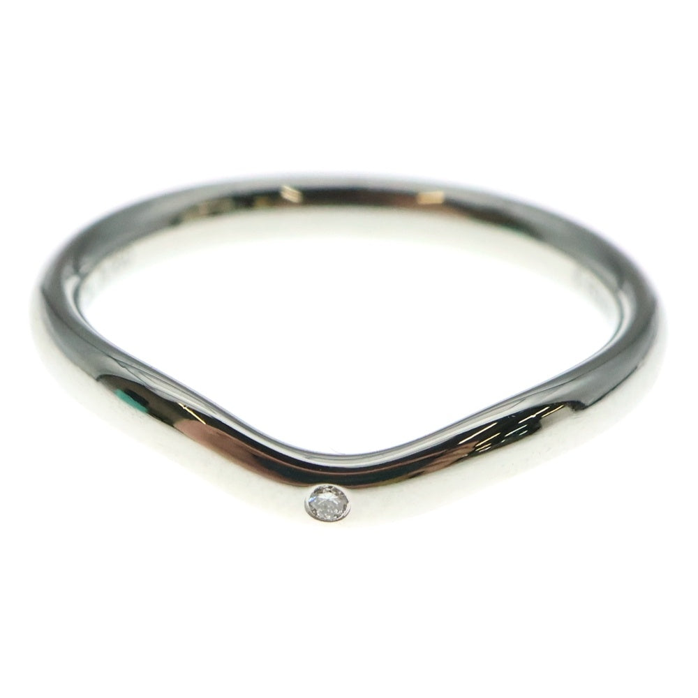 TIFFANY&Co(ティファニー) エルサペレッティ ダイヤ付カーブドバンドリング Pt950 プラチナ レディース