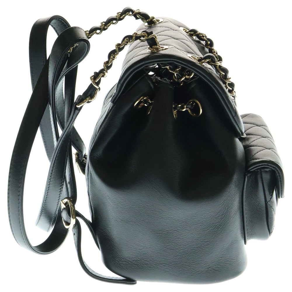 CHANEL(シャネル) スモールバックパック リュックサック ミニバッグ ブラック レザー シルバー金具 プレート AS2908