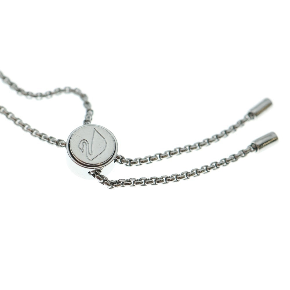 SWAROVSKI(スワロフスキー) ラインストーン付ロゴチェーンブレスレット シルバー