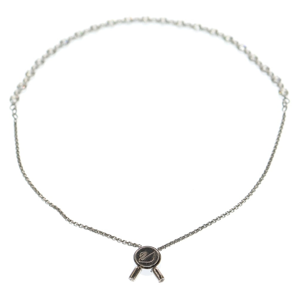 SWAROVSKI(スワロフスキー) ラインストーン付ロゴチェーンブレスレット シルバー