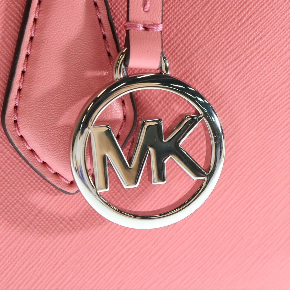 MICHAEL KORS(マイケルコース) SHEILA シェイラ ロゴプレート PVC レザー 2WAY ハンド ショルダーバッグ ゴールド金具 ピンク 35S3S6HS5L