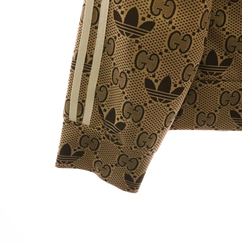 GUCCI(グッチ) 23SS ×adidas GG Trefoil Track Jacket アディダス GGトレフォイル 総柄 サイドスリーストライプ トラックジャケット ブラウン 722998 XJE10