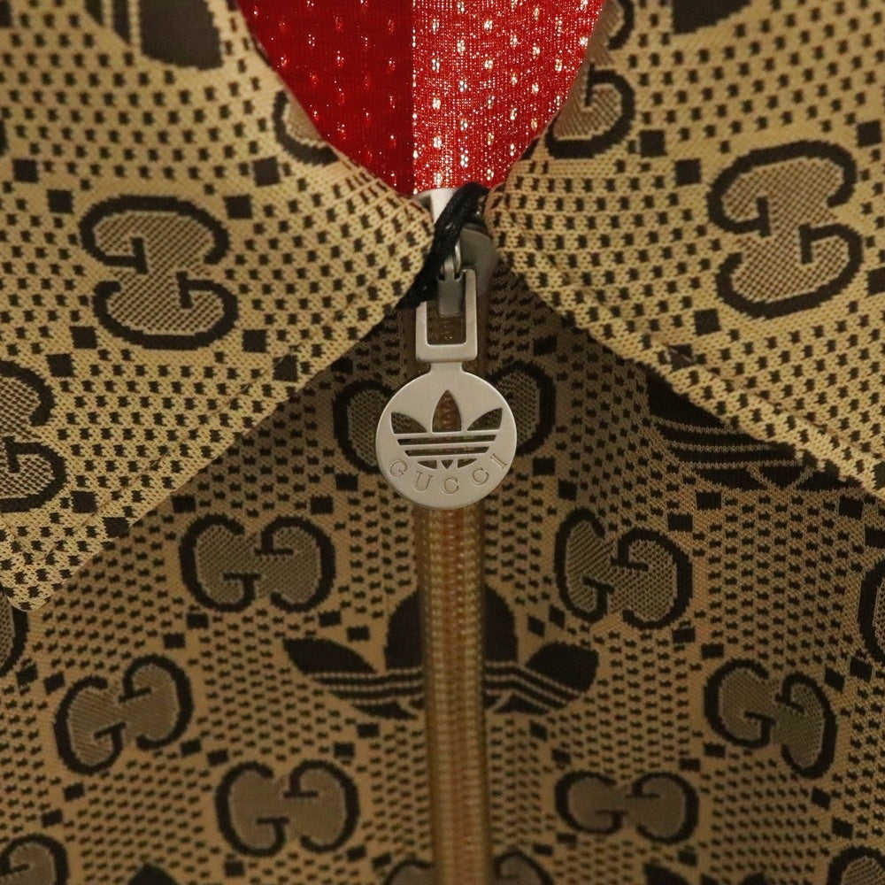 GUCCI(グッチ) 23SS ×adidas GG Trefoil Track Jacket アディダス GGトレフォイル 総柄 サイドスリーストライプ トラックジャケット ブラウン 722998 XJE10