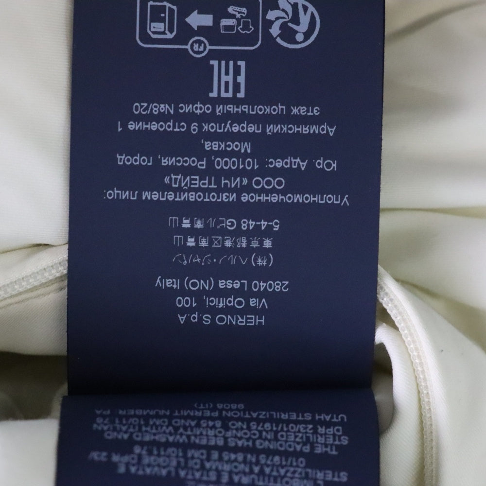 HERNO(ヘルノ) フェイクファー ジップアップ ダウンジャケット ホワイト レディース PI001949D 12414Z