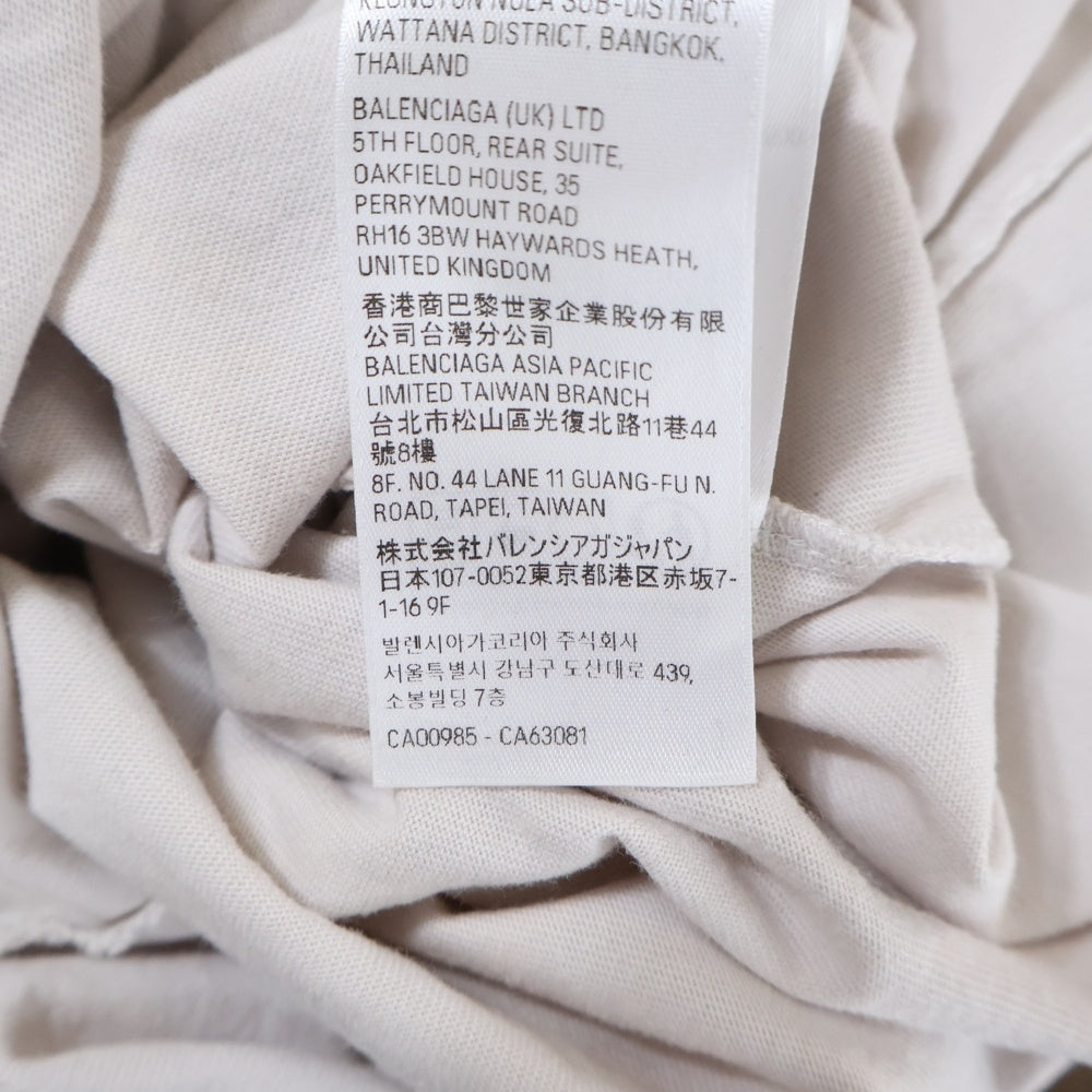 BALENCIAGA(バレンシアガ) 24SS Paris Liberty ダメージ加工クルーネック半袖Tシャツ カットソー ホワイト 764235 TQVR9