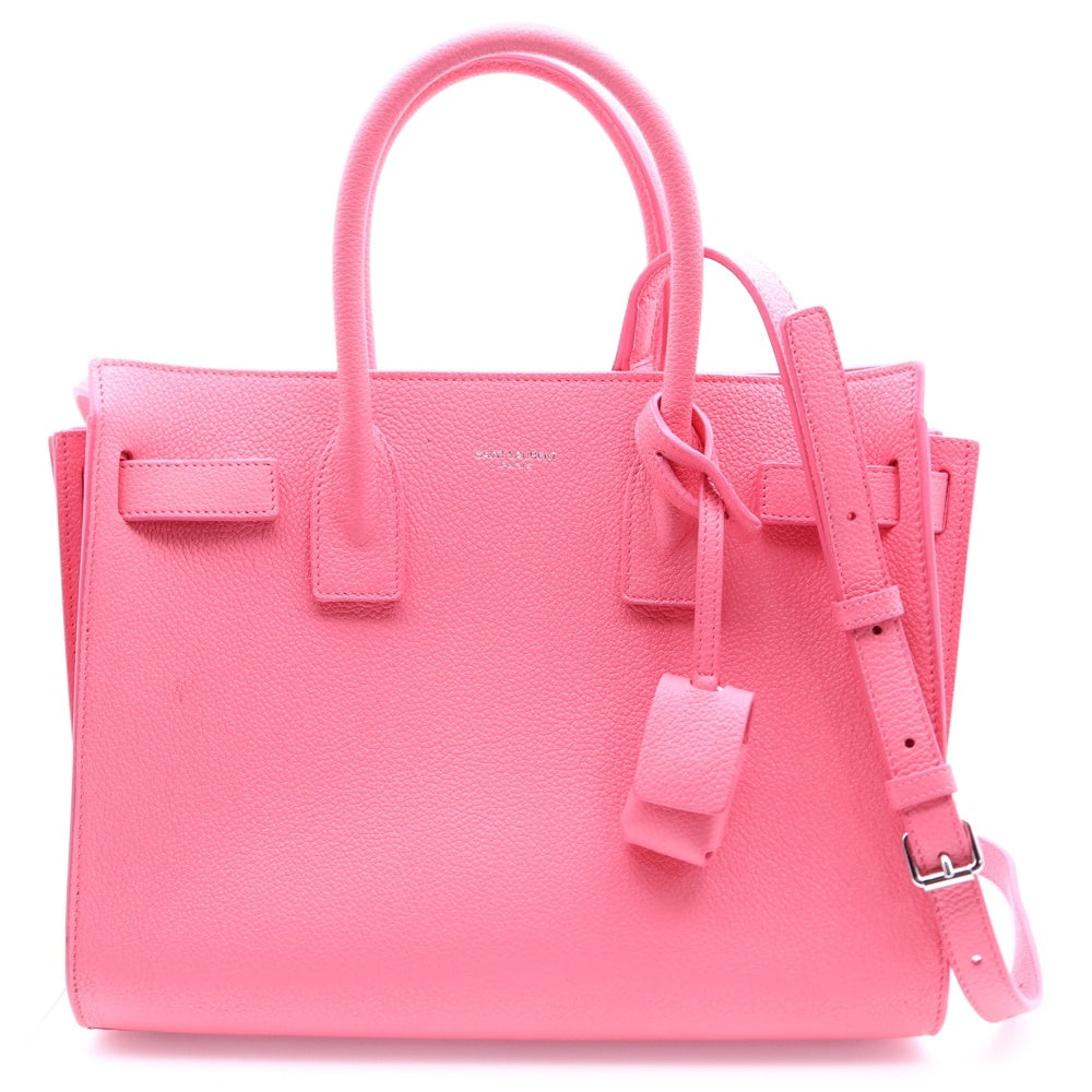 SAINT LAURENT PARIS(サンローランパリ) SAC DE JOUR サックドジュール ベイビー 2wayバッグ ハンドバッグ ショルダーバッグ ピンク レザー シルバー金具 392032・0915