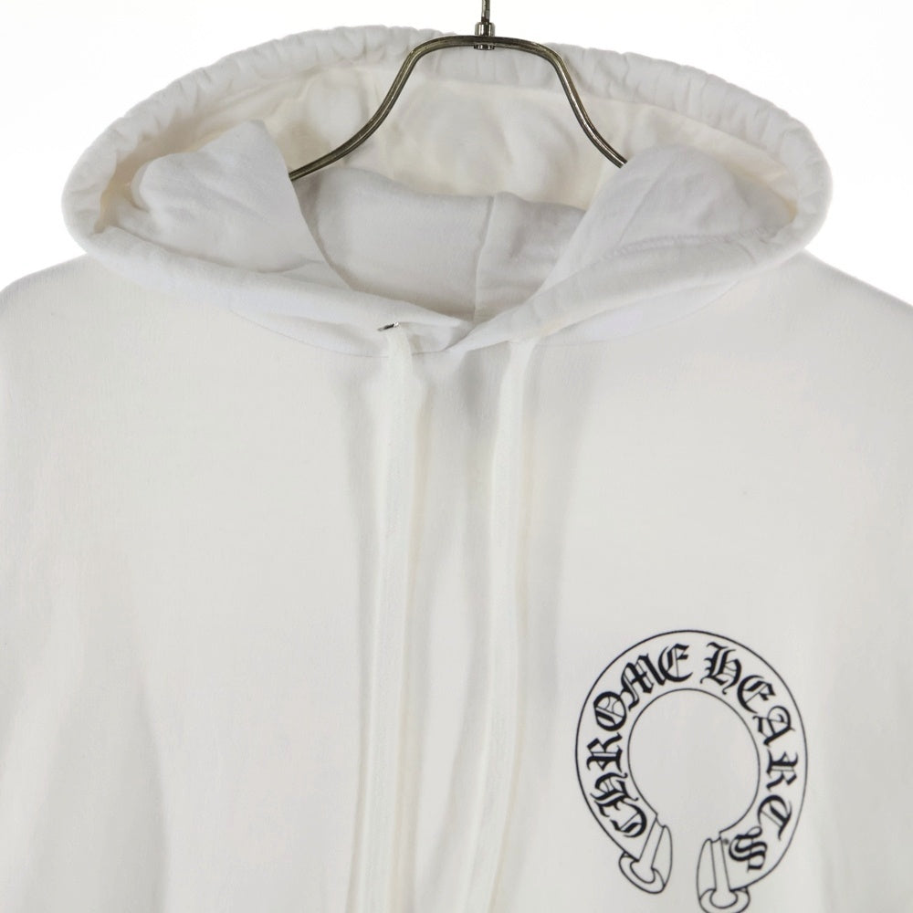 CHROME HEARTS(クロムハーツ) HORSESHOE PULLOVER HOODIE ホースシュープリント アームフローラル スウェットプルオーバーパーカー ホワイト
