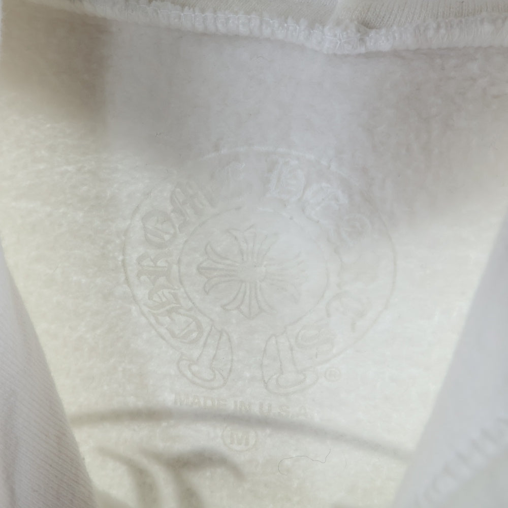 CHROME HEARTS(クロムハーツ) HORSESHOE PULLOVER HOODIE ホースシュープリント アームフローラル スウェットプルオーバーパーカー ホワイト