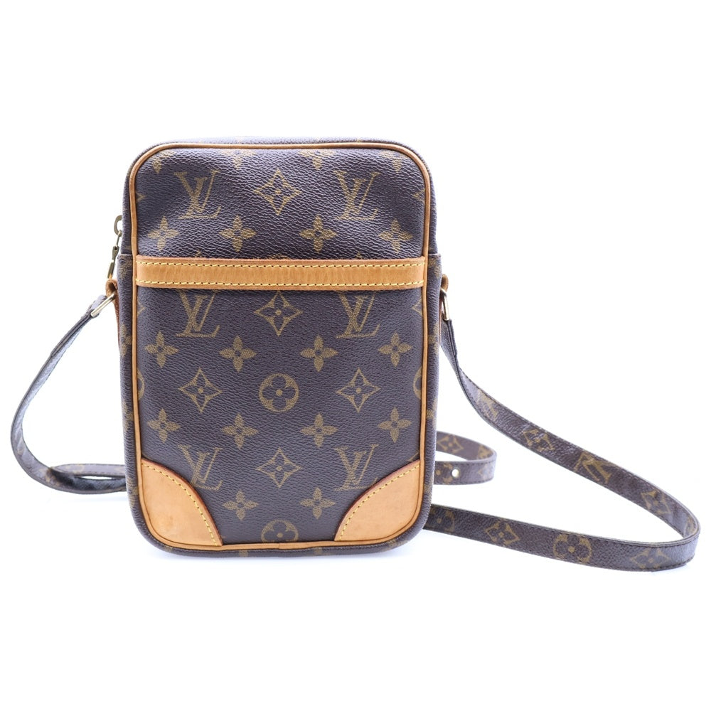 LOUIS VUITTON(ルイヴィトン) モノグラム ダヌーブ ショルダーバッグ ミニバッグ ゴールド金具 ブラウン レザー×PVC M45266