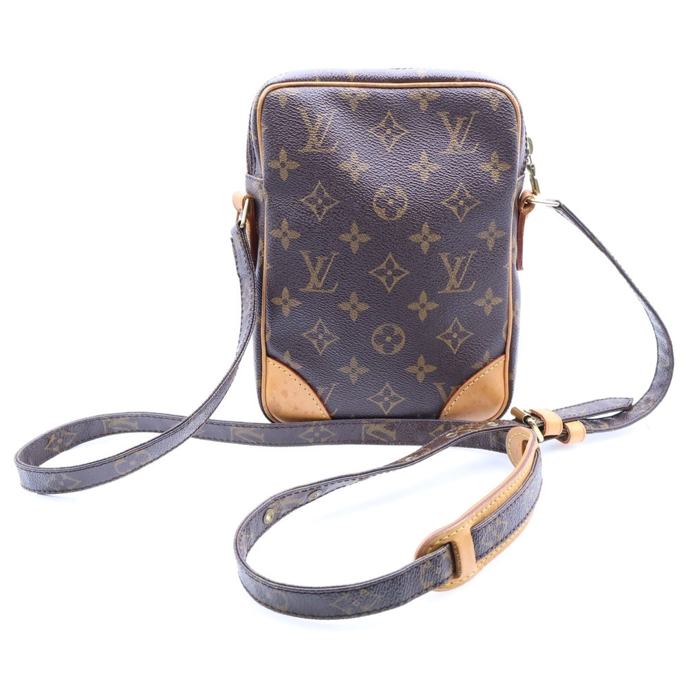 LOUIS VUITTON(ルイヴィトン) モノグラム ダヌーブ ショルダーバッグ ミニバッグ ゴールド金具 ブラウン レザー×PVC M45266