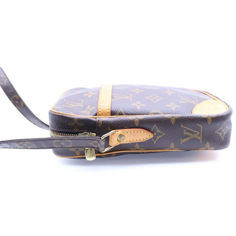 LOUIS VUITTON(ルイヴィトン) モノグラム ダヌーブ ショルダーバッグ ミニバッグ ゴールド金具 ブラウン レザー×PVC M45266