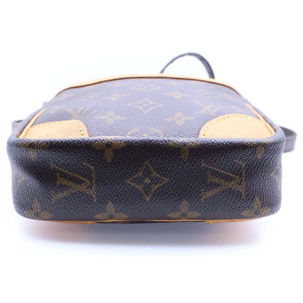 LOUIS VUITTON(ルイヴィトン) モノグラム ダヌーブ ショルダーバッグ ミニバッグ ゴールド金具 ブラウン レザー×PVC M45266