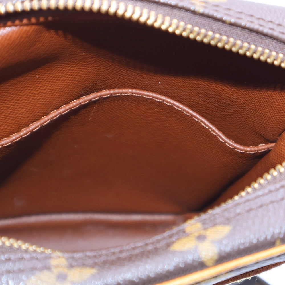 LOUIS VUITTON(ルイヴィトン) モノグラム ダヌーブ ショルダーバッグ ミニバッグ ゴールド金具 ブラウン レザー×PVC M45266