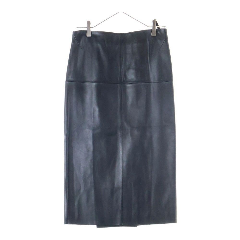 LOEWE(ロエベ) ラムレザー タイト ミディアム スカート ブラック レディース