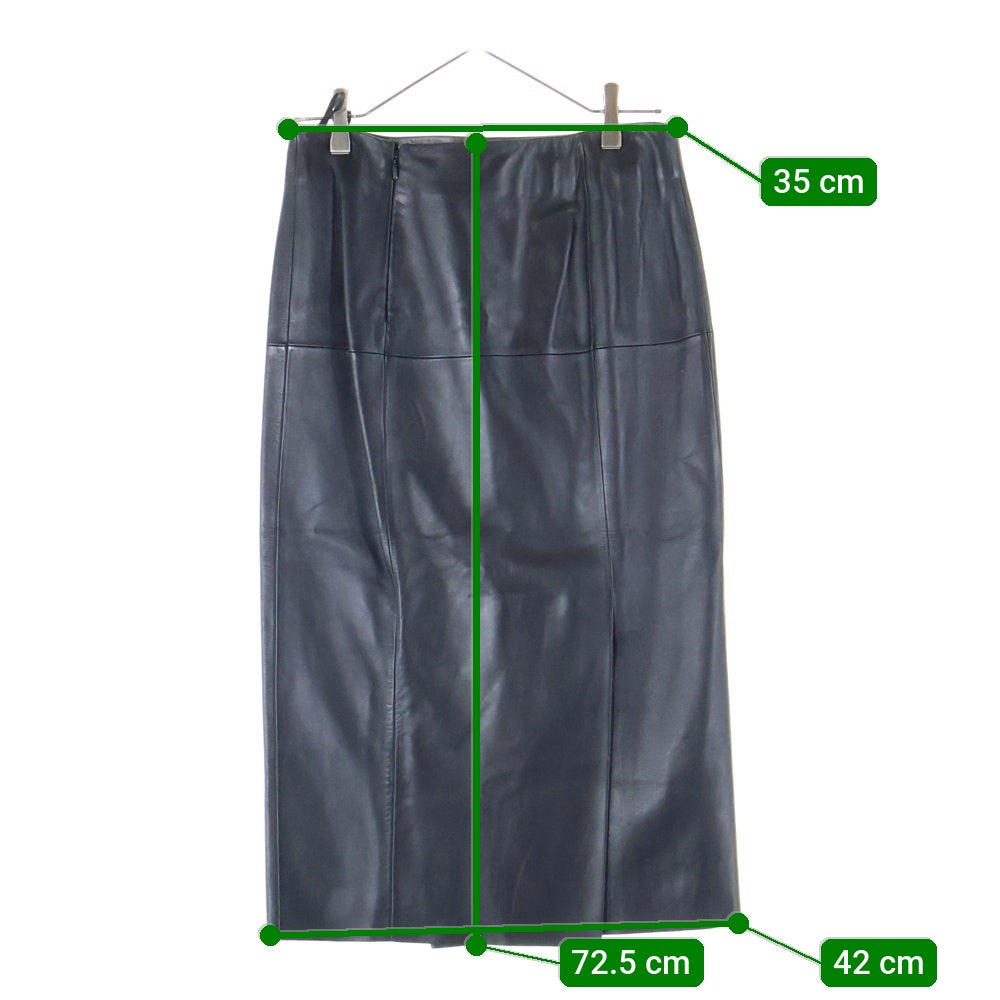 LOEWE(ロエベ) ラムレザー タイト ミディアム スカート ブラック レディース