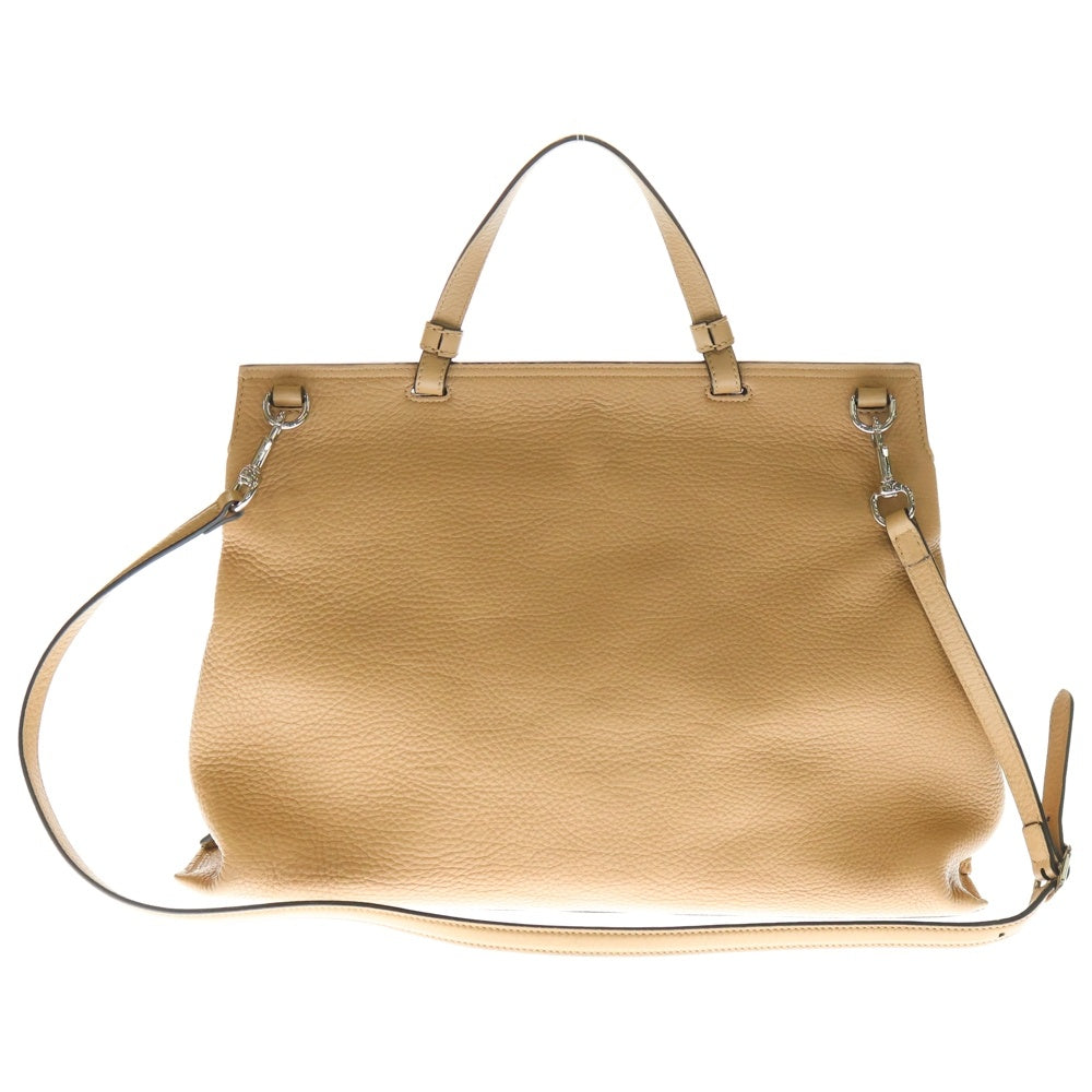 GUCCI(グッチ) バンブーデイリー 2WAYバッグ ハンドバッグ ショルダーバッグ ベージュ レザー シルバー金具 370830