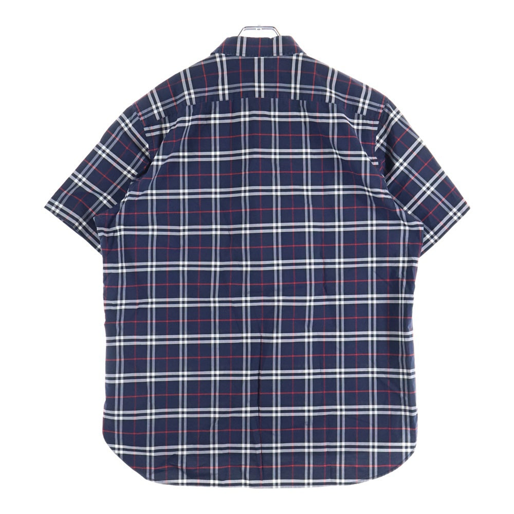BURBERRY(バーバリー) GEORGE CHECK STRETCH SHORT SLEEVE SHIRTS ジョージチェック ストレッチ 半袖シャツ ネイビー 8007182