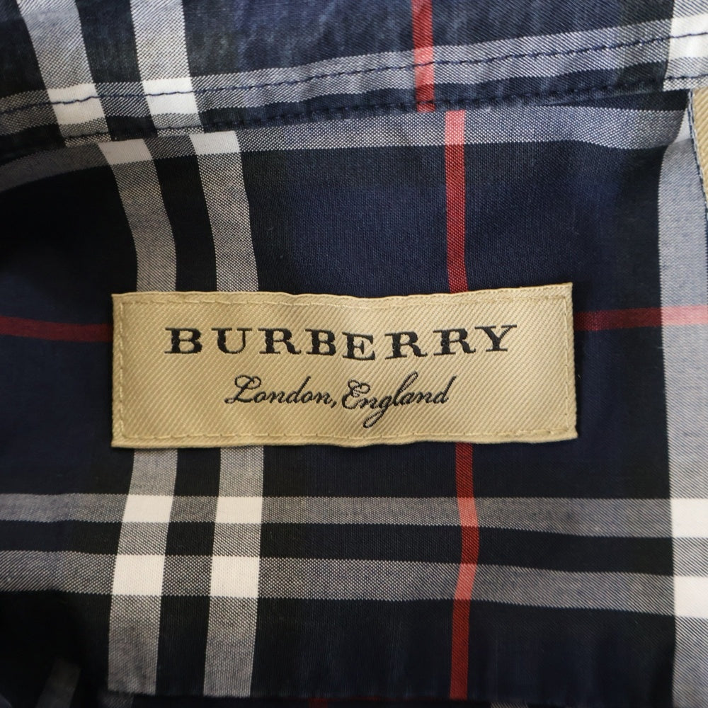 BURBERRY(バーバリー) GEORGE CHECK STRETCH SHORT SLEEVE SHIRTS ジョージチェック ストレッチ 半袖シャツ ネイビー 8007182