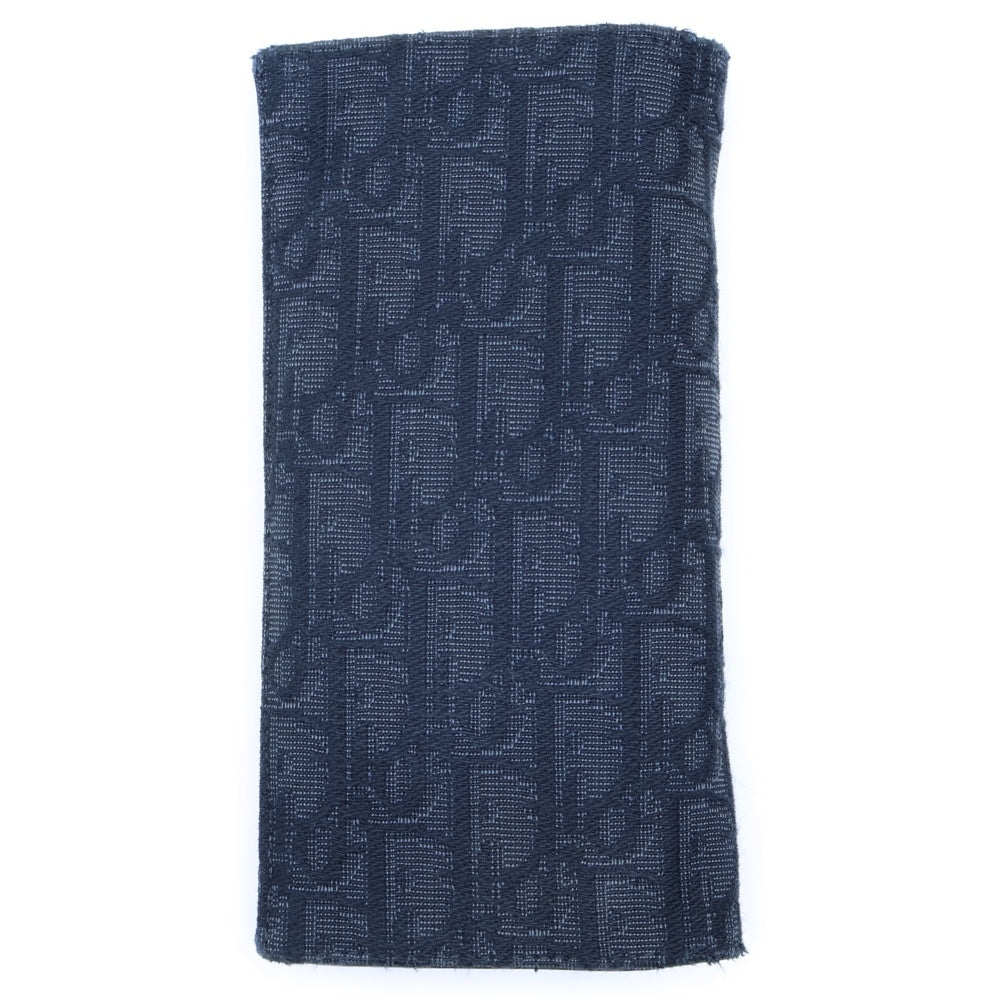 Christian Dior(クリスチャンディオール) トロッター柄長財布 ロングウォレット カードケース ネイビー シルバー金具 キャンバス×レザー