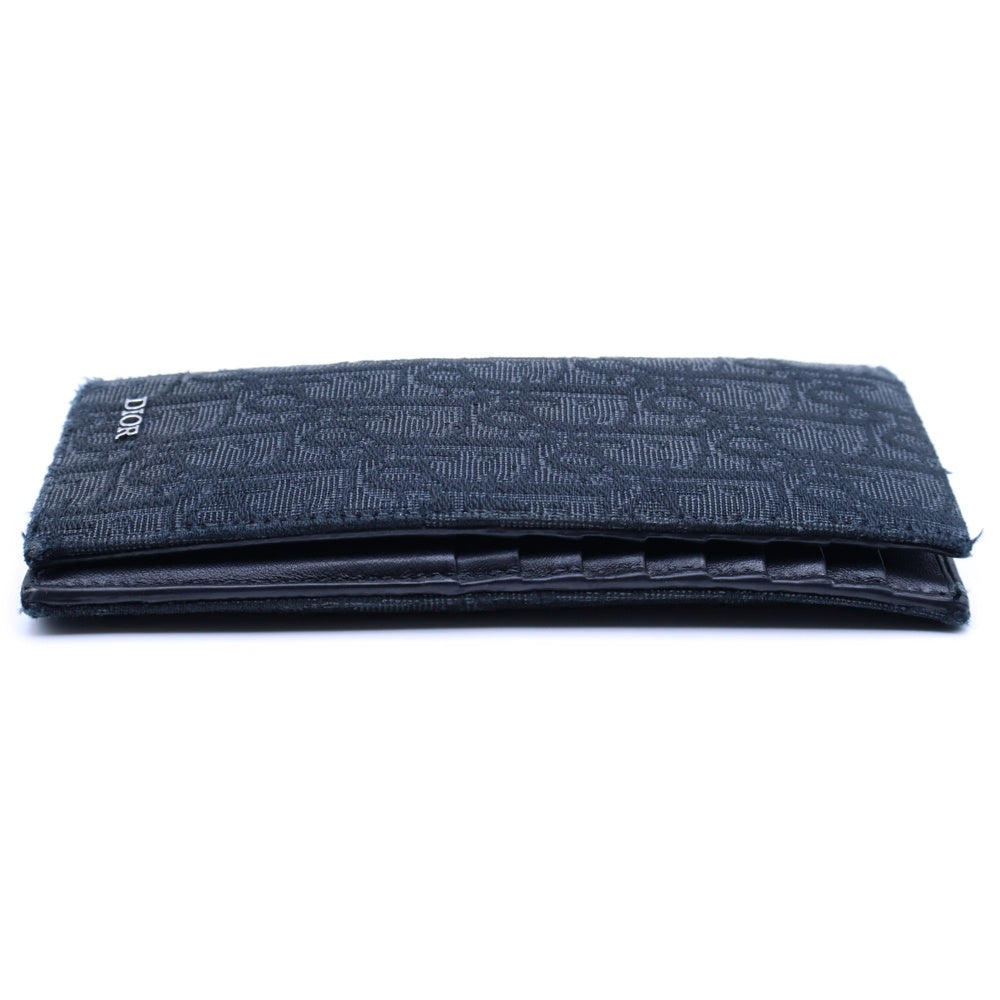 Christian Dior(クリスチャンディオール) トロッター柄長財布 ロングウォレット カードケース ネイビー シルバー金具 キャンバス×レザー