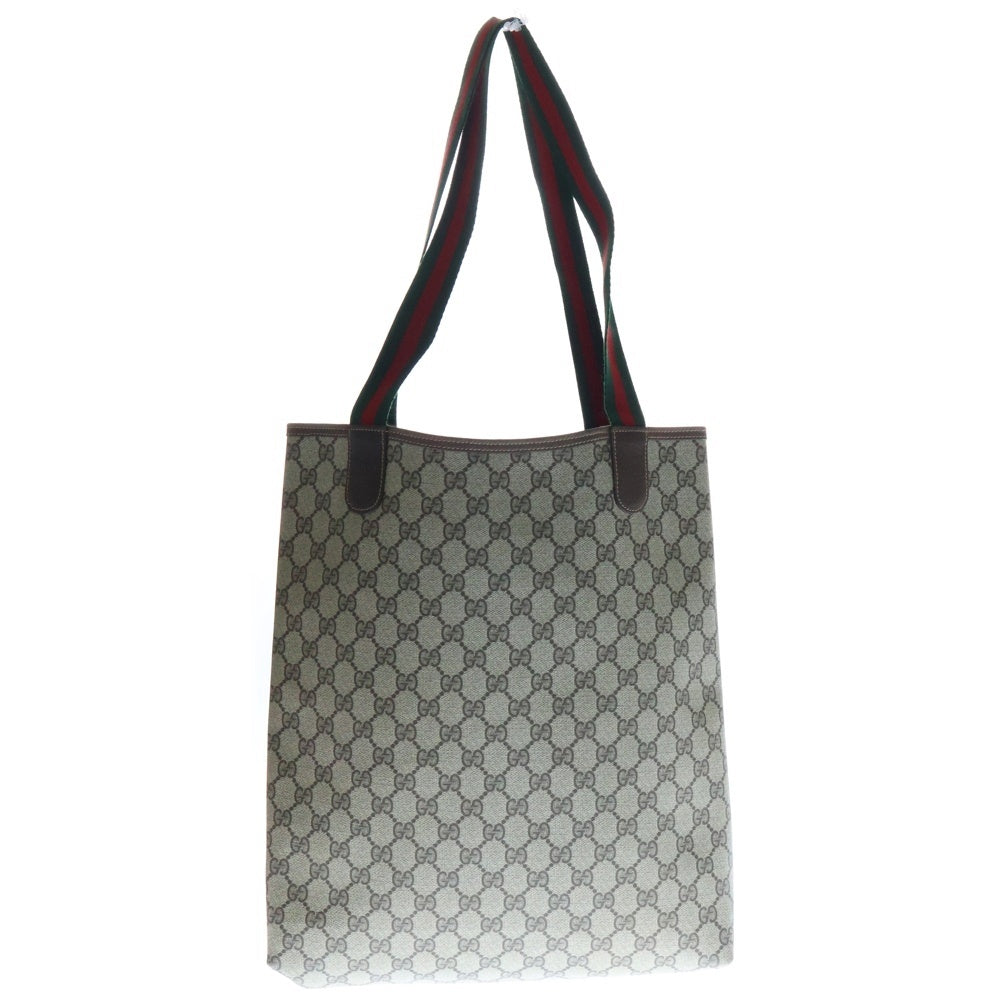 GUCCI(グッチ) シェリーライン GG柄 トートバッグ ハンドバッグ ブラウン×ベージュ PVCレザー 123.02.003