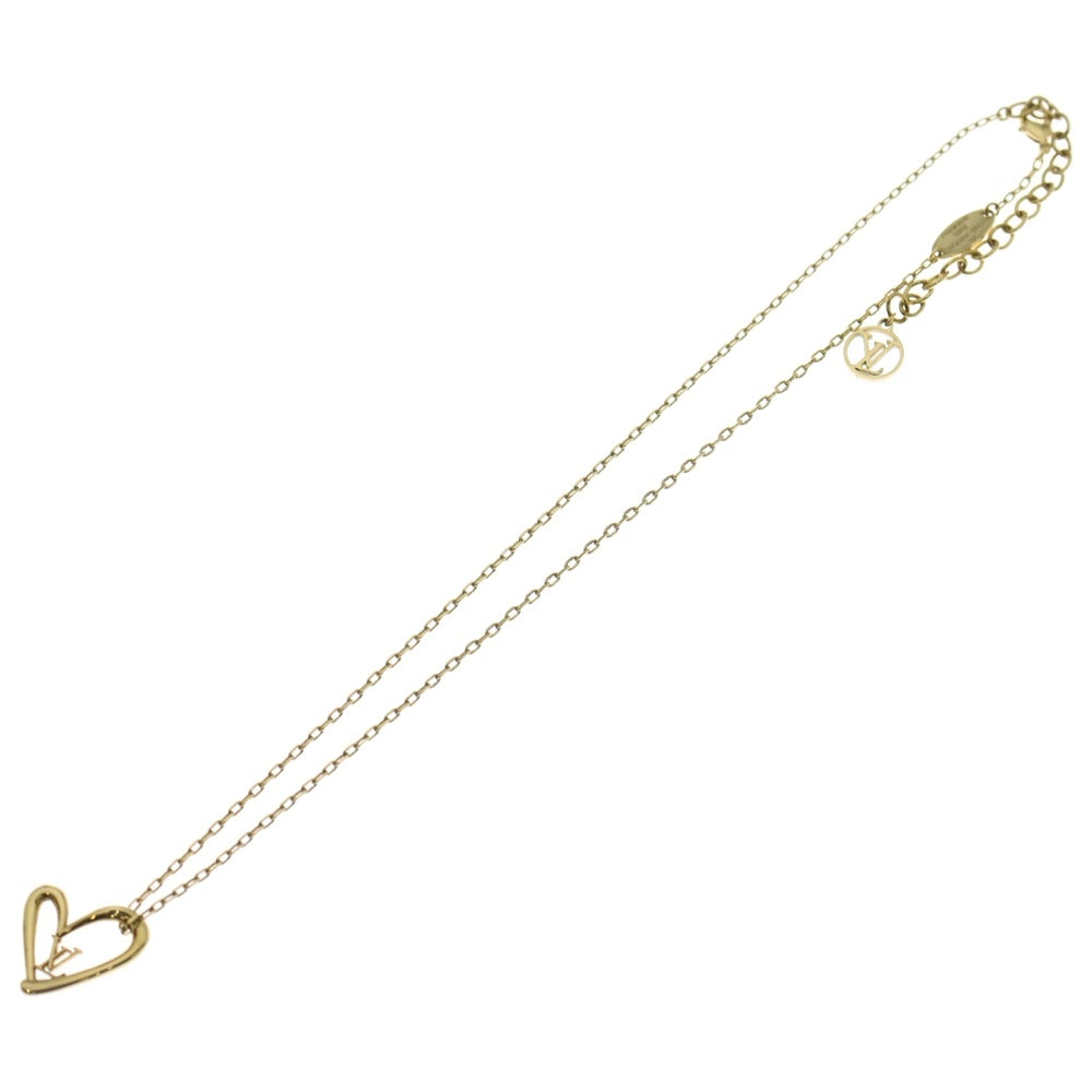 LOUIS VUITTON(ルイヴィトン) コリエ ハート フォーリンラブ LVロゴ チェーン ネックレス ゴールド レディース M00465