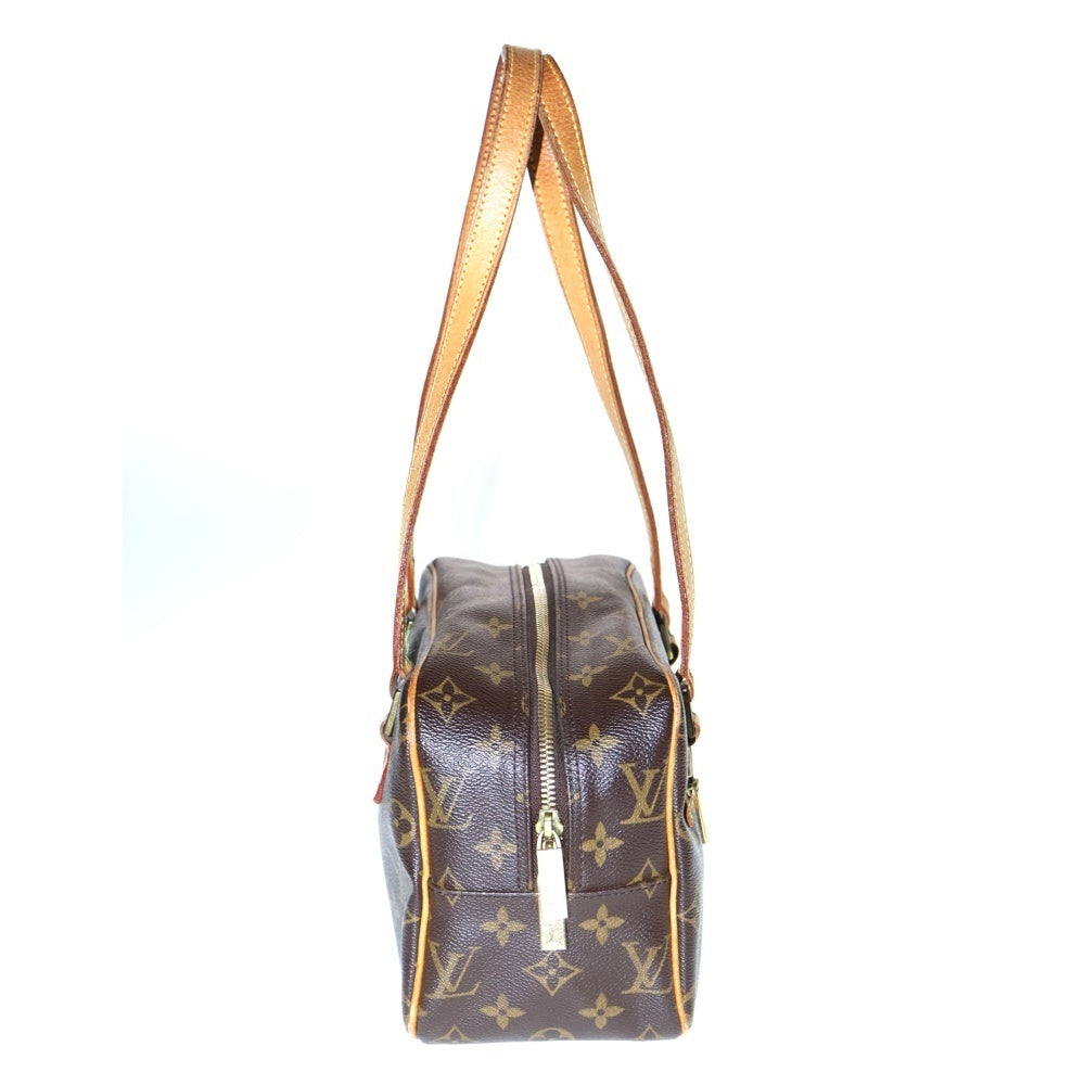 LOUIS VUITTON(ルイヴィトン) モノグラム シテMM ハンドバッグ ブラウン ゴールド金具 レザー×PVC M51181