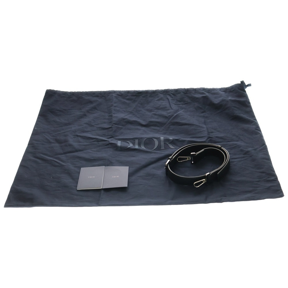 Christian Dior(クリスチャンディオール) WEEKENDER 40 ウィークエンダー オブリーク柄 キャンバス レザー ハンド ボストンバッグ シルバー金具 ネイビー/ブラック