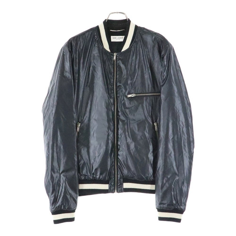 SAINT LAURENT PARIS(サンローランパリ) 19AW ナイロン ジップアップ 中綿 ボンバージャケット ブルゾン ブラック 588089