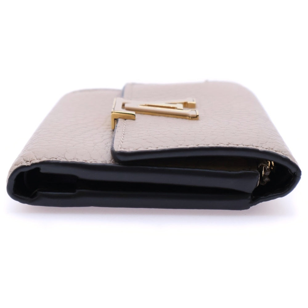 LOUIS VUITTON(ルイヴィトン) ポルトフォイユ・カプシーヌXS 三つ折り財布 コンパクトウォレット コインケース ベージュ トリヨン レザー M68747 ゴールド金具