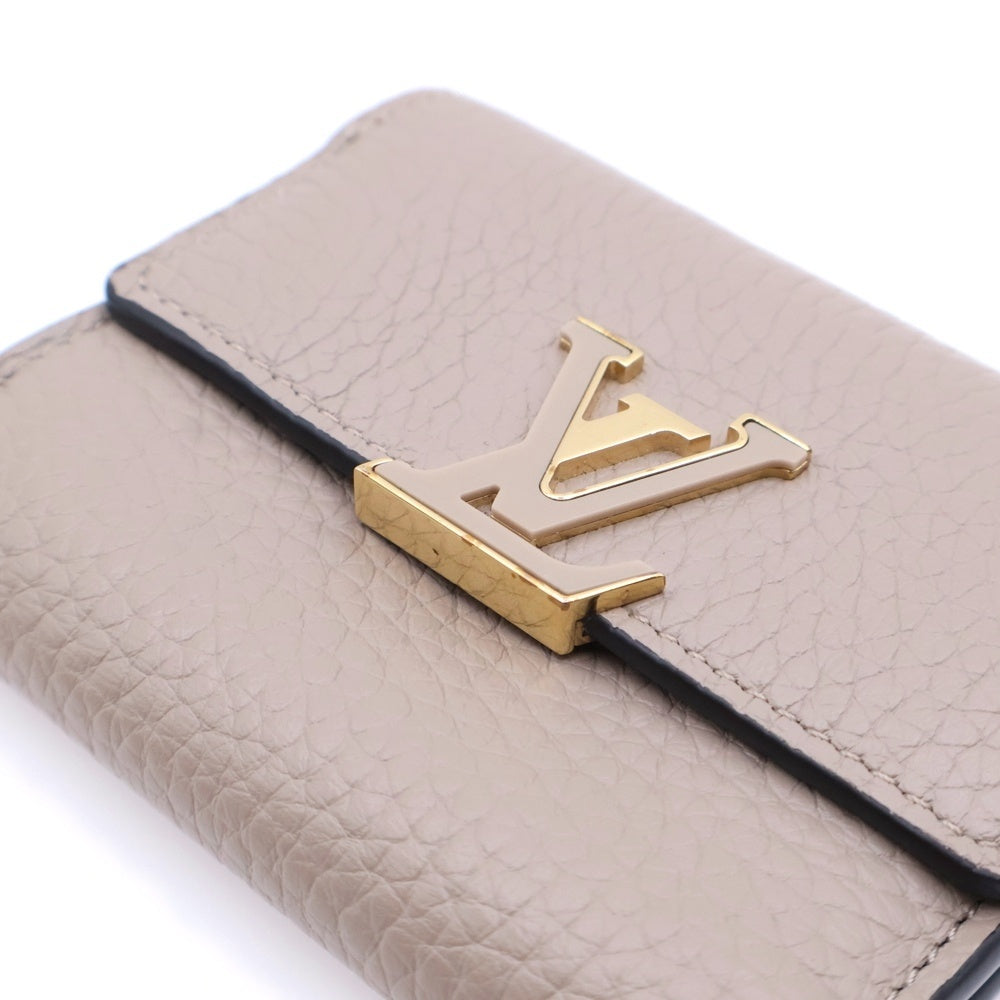 LOUIS VUITTON(ルイヴィトン) ポルトフォイユ・カプシーヌXS 三つ折り財布 コンパクトウォレット コインケース ベージュ トリヨン レザー M68747 ゴールド金具