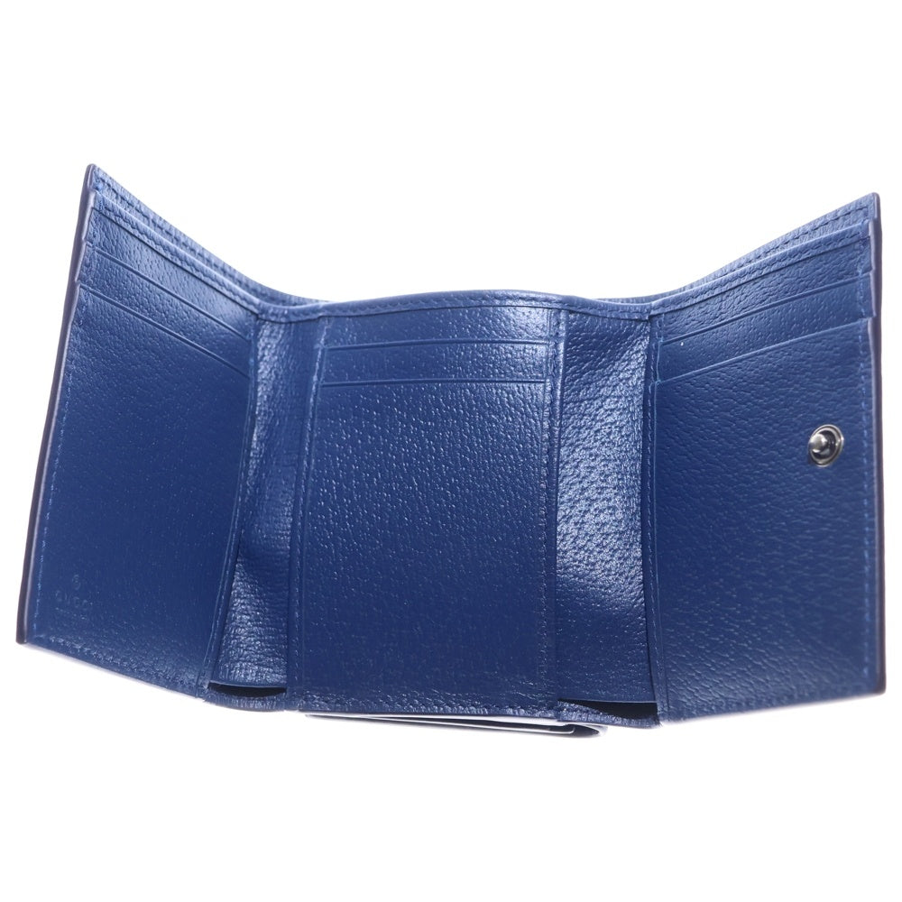 GUCCI(グッチ) GGスプリーム ディテール付き 三つ折り財布 コンパクトウォレット コインケース ベージュ レザー 769225 シルバー金具