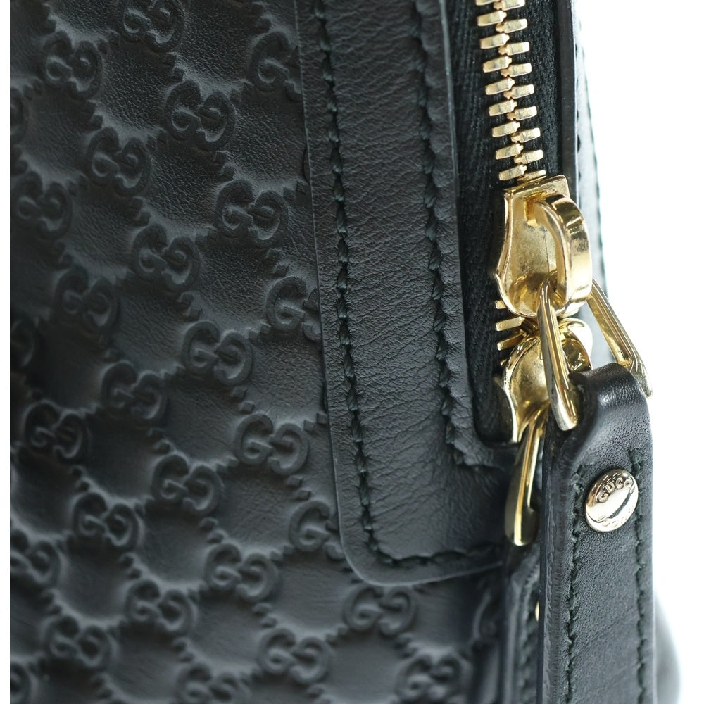 GUCCI(グッチ) マイクログッチシマ 2WAYバッグ ハンドバッグ ショルダーバッグ ブラック レザー 449654 ゴールド金具