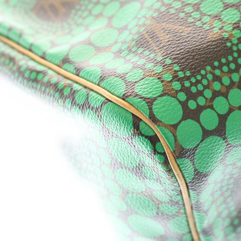 LOUIS VUITTON(ルイヴィトン) ×YK 草間彌生 スピーディ30 パンプキンドット モノグラム PVC レザー ハンドバッグ ゴールド金具 グリーン/ブラウン M40694