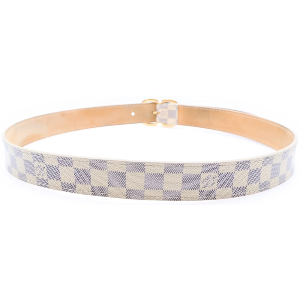 LOUIS VUITTON(ルイヴィトン) ダミエアズール サンチュール・ミニ ベルト レザー×PVC アイボリー×ブラウン M9782 ゴールド金具 レディース