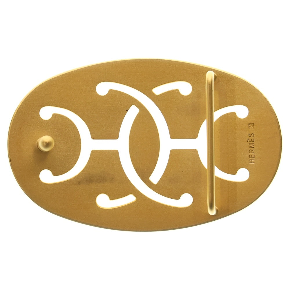 HERMES(エルメス) ダブルHオーバルバックル ベルト ゴールド