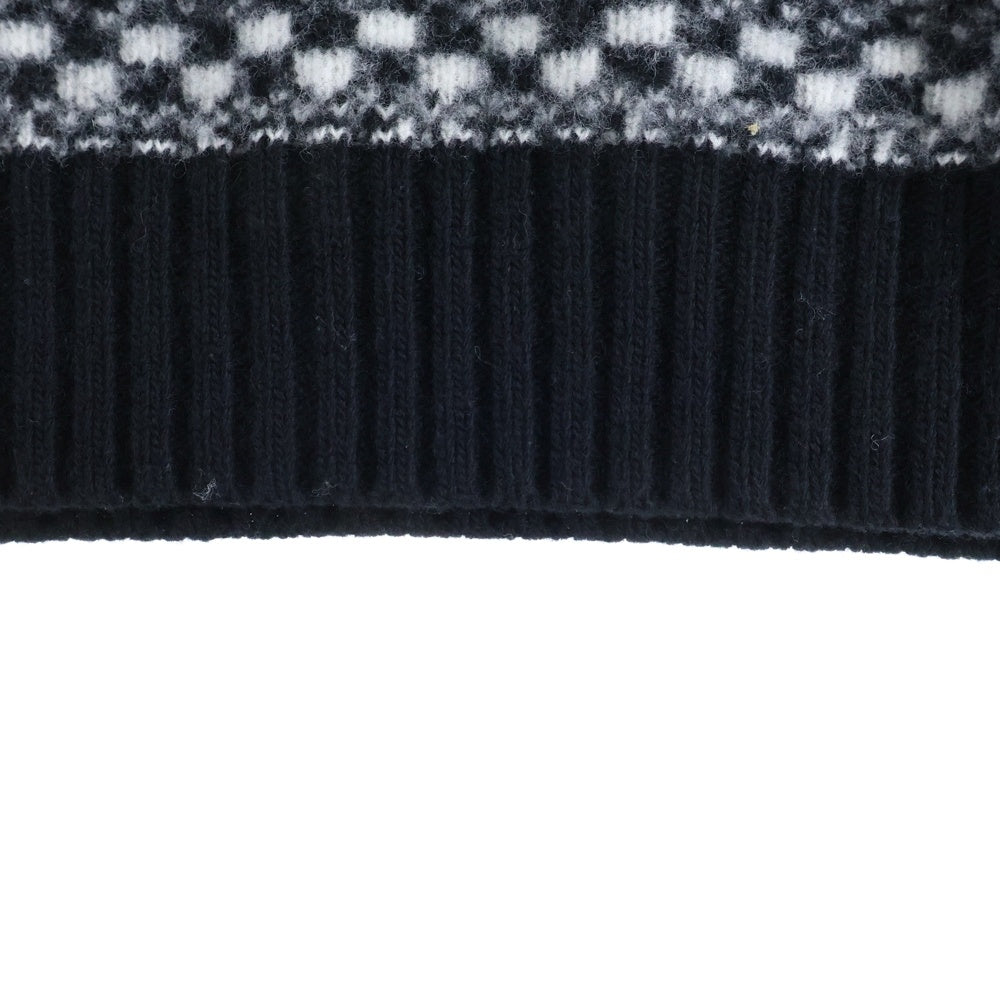 MONCLER(モンクレール) 22AW 総柄ジャガード ウール クルーネック プルオーバー 長袖ニット セーター ブラック H20919C00027 M2268